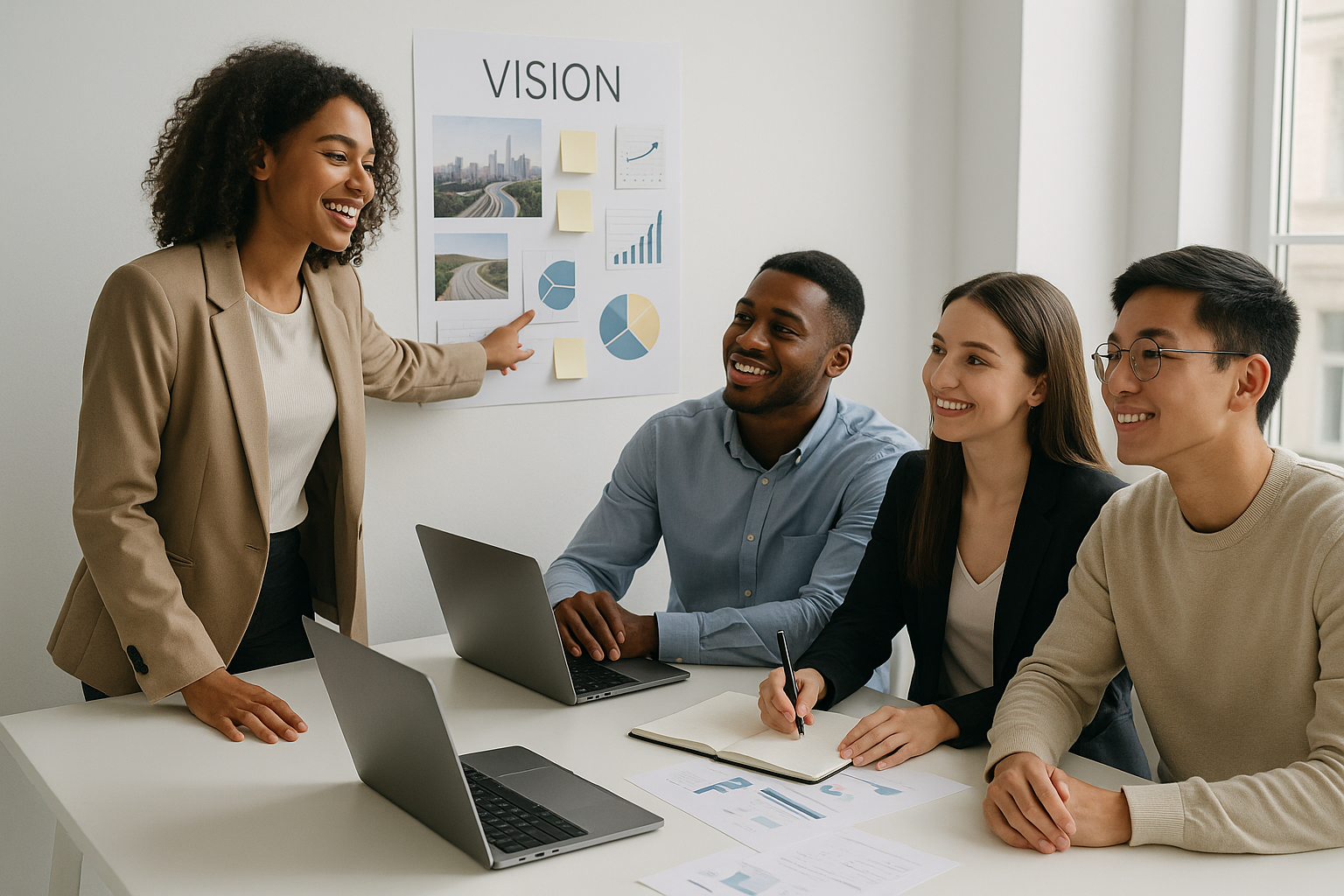 Ambitious young adults pursuing their career goals